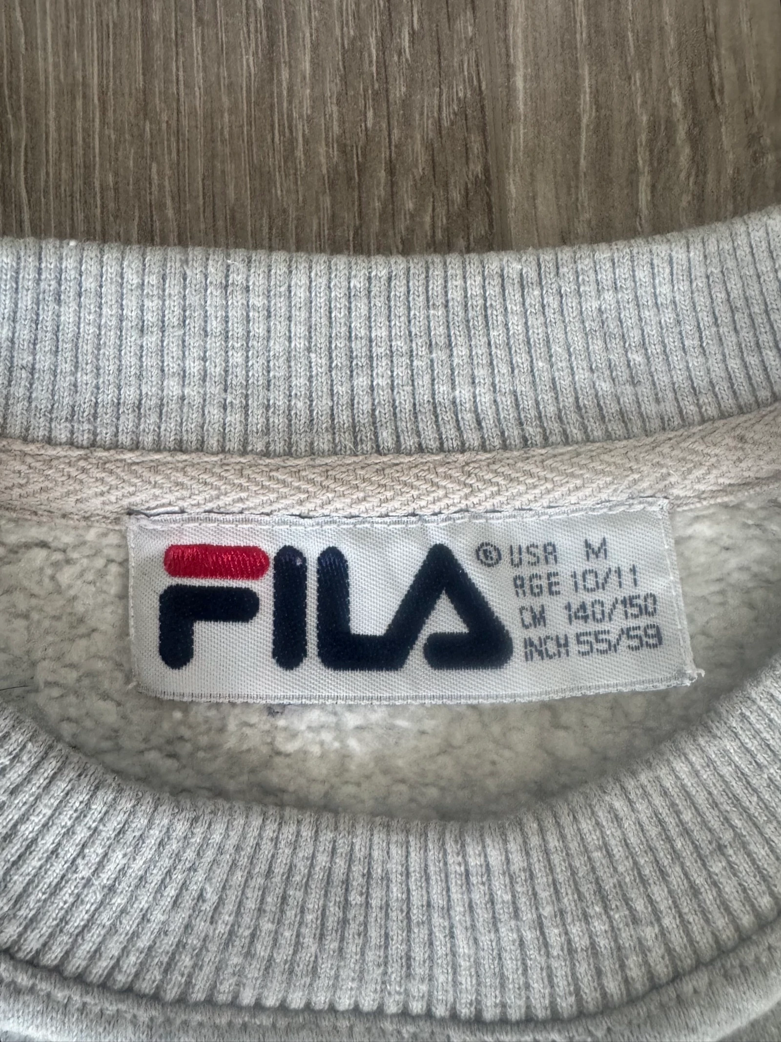 FILA Vintage Colorblock Sweatshirt M Blue Grey Crewneck 90s Streetwear Unisex – photo 4